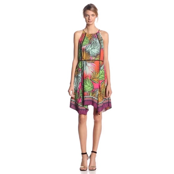 Greylin Dresses & Skirts - NWOT GREYLIN Claudia Neon Palm Frond Dress